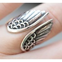 Ring Classic Silver Alloy Wings Stylish Trendy Sweet 1pc Adjustable  Open Cuff Ring Lightinthebox - thumbnail