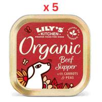 Lily's Kitchen Organic Beef Supper Wet Dog Food 150G Pack Of 5