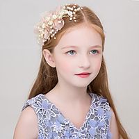 Kids Baby Girls' New Children's Headwear Mori Dance Performance Hair Accessories Golden Hair Band Flower Girl Flower Head Flower Girl Hair Band Lightinthebox - thumbnail