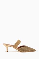 Maisie 45 Lurex Leather Mules - thumbnail