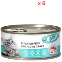 Moochie Adult Tuna Topping Shirasu 85G Can (Pack Of 6)