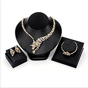 Women's Cubic Zirconia Bridal Jewelry Sets Classic Tiger Fashion Gold Plated Earrings Jewelry Gold For Party Wedding 1 set miniinthebox