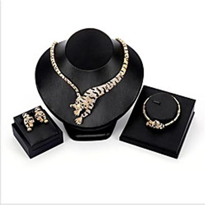 Women's Cubic Zirconia Bridal Jewelry Sets Classic Tiger Fashion Gold Plated Earrings Jewelry Gold For Party Wedding 1 set miniinthebox