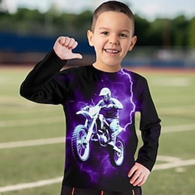 Boys 3D Motorcycle Tee Shirt Long Sleeve 3D Print Spring Fall Sports Fashion Streetwear Polyester Kids 3-12 Years Crew Neck Outdoor Casual Daily Regular Fit miniinthebox Boys 3D Motorcycle Tee Shirt Long Sleeve 3D Print Spring Fall Sports Fashion Streetwear Polyester Kids 3-12 Years Crew Neck Outdoor Casual Daily Regular Fit miniinthebox
