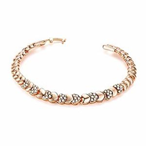 msyou alloy bracelet elegant rhinestone heart shape bangle charm classic chain link jewelry gift for ladies women girls(gold) Lightinthebox