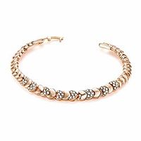 msyou alloy bracelet elegant rhinestone heart shape bangle charm classic chain link jewelry gift for ladies women girls(gold) Lightinthebox - thumbnail