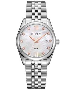 Ecstacy Women's Analog White Mop Dial Watch - E22502-SBSM