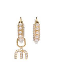 Miu Miu Miu Pearl hoop earrings - GOLD