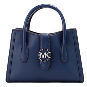 Michael Kors Gabby Small Navy Faux Leather Top Zip Satchel Crossbody Purse - 85424