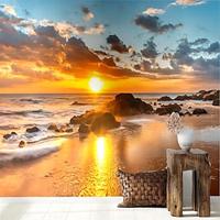 Cool Wallpapers Sunset Beach Wallpaper Wall Mural Wall Sticker Covering Print Peel and Stick Removable Self Adhesive Secret Forest PVC / Vinyl Home Decor Lightinthebox