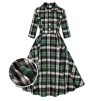 Retro Vintage 1950s Vintage Dress Cocktail Dress Swing Dress Flare Dress Audrey Hepburn Women's Cosplay Costume Masquerade Party  Evening Dress Lightinthebox - thumbnail