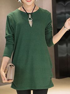 Round Neck Plain Knit Pullover