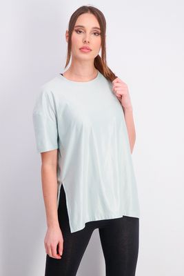 Womens Unstoppable Cire Side Slit Tunic Top Apple Green Womens Unstoppable Cire Side Slit Tunic Top Apple Green