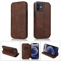 Phone Case For Apple Full Body Case iPhone 12 Pro Max 11 SE 2020 X XR XS Max 8 7 6 Wallet Shockproof Dustproof Solid Colored PU Leather Lightinthebox - thumbnail