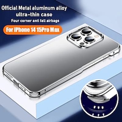 Phone Case For iPhone 15 14  Pro Max Case Metal Aluminium Alloy Ultra thin frosting Protective iphone 15 Pro Original Color Phone back Cover Lightinthebox