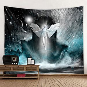 Angel Starry Sky Design Illustration Bohemian Tapestry Art Deco Blanket Curtain Hanging Home Bedroom Living Room Decoration Bohemian Hippie Lightinthebox