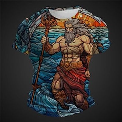 Graphic Characters Daily Designer Retro Vintage Men's 3D Print T shirt Tee Sports Outdoor Holiday Going out T shirt Red Navy Blue Royal Blue Short Sleeve Crew Neck Shirt Spring  Summer Clothing Lightinthebox