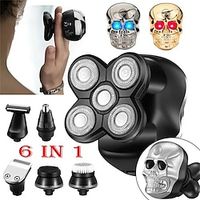 2023 New 6-in-1 Men's Shavers Halloween Skull Bald Head Shaver Electric Rechargeable Razor Hair Clipper Nose Hair Trimmer Multi-function Grooming Kits Festival Gifts for Men Barber Lightinthebox - thumbnail