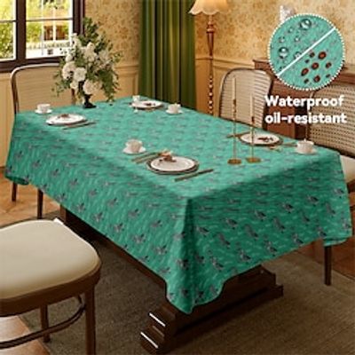 Tiger Pattern Rectangular Tablecloth Water Resistance Antiwrinkle Spillproof Soft for Dining Room, Buffet Banquet Parties and Holiday Dinners Inspired by William Morris Lightinthebox