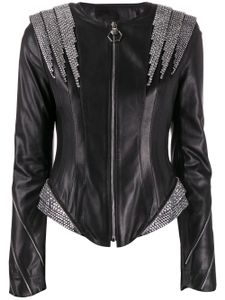 Philipp Plein crystal panelled jacket - Black