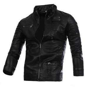 Plus Size Biker Motorcycle PU Leather Jacket