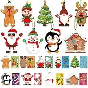 36pcs Christmas Ornament Crafts Make Your Own Ornament Kit With Christmas Craft Stickers Ornament Making Kit For Xmas Classroom Party Favors miniinthebox