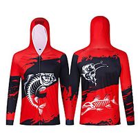 CAWANFLY Men's Hoodie Jacket Fishing Jacket Outdoor Long Sleeve UPF50 UV Protection Quick Dry Waterproof Zipper Lightweight Jacket Top Autumn  Fall Spring Summer Athleisure Fishing Camping  Hiking Lightinthebox - thumbnail