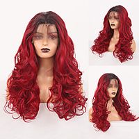 Synthetic Lace Wig Body Wave Style 16-26 inch Mixed Color Middle Part 4x13 Closure Wig All Wig Black / Red / Synthetic Hair miniinthebox Synthetic Lace Wig Body Wave Style 16-26 inch Mixed Color Middle Part 4x13 Closure Wig All Wig Black / Red / Synthetic Hair miniinthebox
