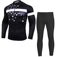 21Grams Men's Long Sleeve Cycling Jersey with Tights Summer Spandex Black Stripes Bike Quick Dry Moisture Wicking Sports Stripes Mountain Bike MTB Road Bike Cycling Clothing Apparel  Stretchy Lightinthebox - thumbnail