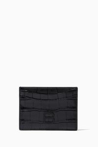 Hourglass Card Holder in Shiny Crocodile Embossed Calfskin