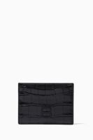 Hourglass Card Holder in Shiny Crocodile Embossed Calfskin - thumbnail