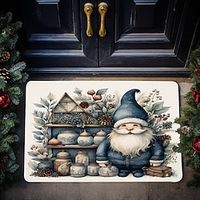 Christmas Blue Gnomes Doormat Xmas Non-Slip Oil Proof Rug Indoor Outdoor Mat Bedroom Decor Bathroom Mat Entrance Rug Door Mat miniinthebox - thumbnail