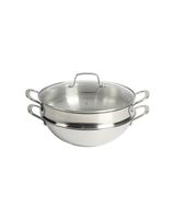 Martha Stewart Castelle 12 Inch Stainless Steel Everyday Pan With Steamer & Lid