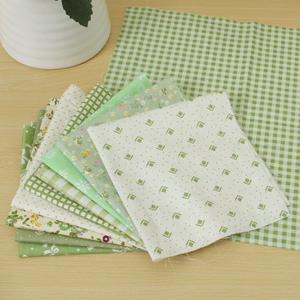 10pcs Cotton Fabric Patchwork Green Floral Series DIY Bundle For Sewing Dolls Crafts