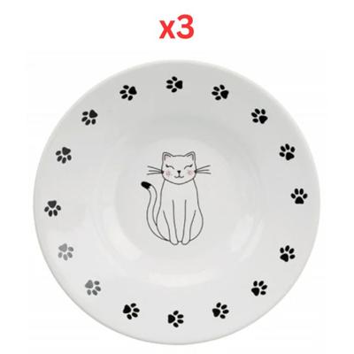 Trixie Ceramic Bowl Paw Print For Short-Nose Cat Breeds - White 15cm (Pack of 3) Trixie Ceramic Bowl Paw Print For Short-Nose Cat Breeds - White 15cm (Pack of 3)