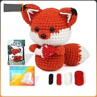Crochet Kit for Beginners, Beginner Crochet Starter Kit with Step-by-Step Video Tutorials, Beginner Crochet Kit for Adults Kids, Knitting Kit for Beginners The Same Handmade Diy Crochet Wool Woven Little Fox Doll Material Includes An English Manual Lightinthebox - thumbnail