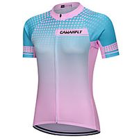 CAWANFLY Women's Short Sleeve Cycling Jersey Summer PinkGreen Bike Jersey Top Mountain Bike MTB Road Bike Cycling Quick Dry Sports Clothing Apparel Lightinthebox - thumbnail