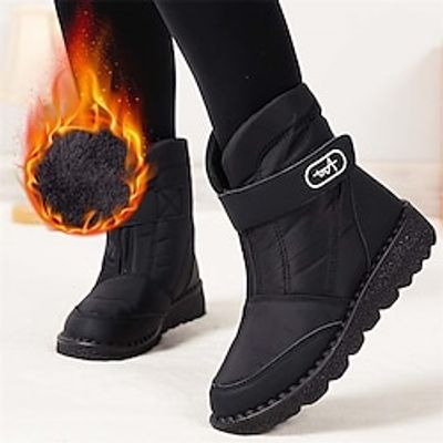 Women's Boots Snow Boots Waterproof Boots Soft Shoes Outdoor Daily Winter Flat Heel Round Toe Plush Comfort Minimalism Polyester Magic Tape Solid Color Black Red Blue miniinthebox Women's Boots Snow Boots Waterproof Boots Soft Shoes Outdoor Daily Winter Flat Heel Round Toe Plush Comfort Minimalism Polyester Magic Tape Solid Color Black Red Blue miniinthebox