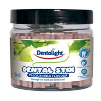 Gnawlers Dentalight 2.5inch Dental Stix calcium milk flavour 220g