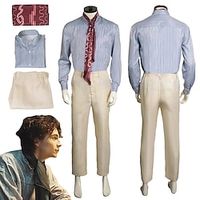 Charlie and the Chocolate Factory Wonka Willy Wonka Blouse  Shirt Pants Cosplay Costume Men's Boys Movie Cosplay Cosplay Wonka shirt suit (shirt  pants  tie) Blouse Pants Tie Carnival Masquerade Lightinthebox - thumbnail
