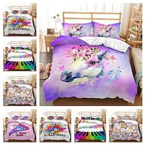 Rainbow Duvet Cover Set Bedding and Bedding Set Comfortable Cover KingKingTwin (Including 1 Duvet Cover 1 or 2 Pillow Covers) 3D Digital Printing Lightinthebox