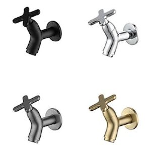 Wall Mounted Bathroom Facuet Cold Water Only, Monobloc Basin Taps Single Hole Brass Washroom Tap miniinthebox