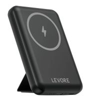 Levori 5000mah Wireless Magnetic Magsafe 15 Watt Power Bank, Black - LP411-BK