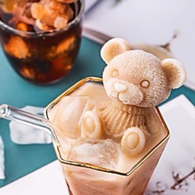 Bear Shape Ice Cube Trays Cute Vividly Solid Color Ice Cube Tray with Lid Food Mold for Ice Cream Chocolate miniinthebox