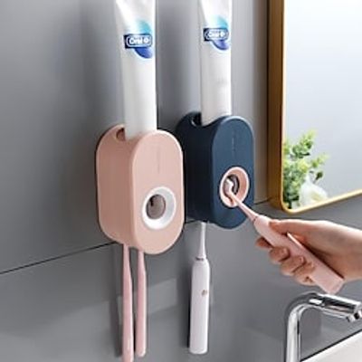 Automatic Toothpaste Dispenser, Squeezer, Bathroom Wall-mounted Dust-proof Holder, Toothbrush Hanger Lightinthebox