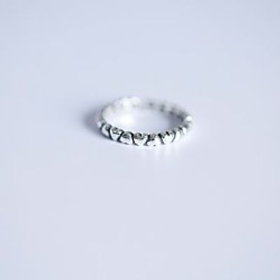 sterling silver ring female 925 silver love korean version ring heart-shaped thai silver tail ring little finger index finger ring ins cute silver jewelry Lightinthebox