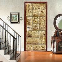 Egyptian Totem Door Covers Mural Decor Door Tapestry Door Curtain Decoration Backdrop Door Banner Removable for Front Door Indoor Outdoor Home Room Decoration Farmhouse Decor Supplies miniinthebox