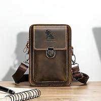 Men's Crossbody Bag Belt Bag Cowhide Outdoor Zipper Durable Solid Color Brown Lightinthebox