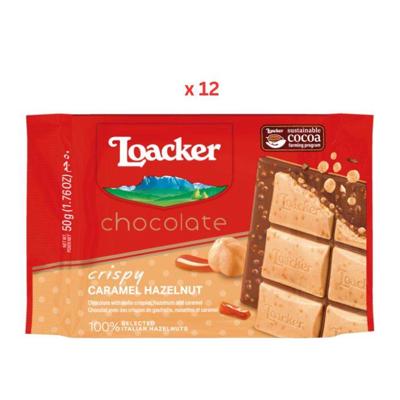 Loacker Chocolate Bar Caramel Hazelnut 12X50G Loacker Chocolate Bar Caramel Hazelnut 12X50G