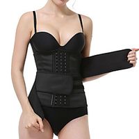 Corset Women's Waist Trainer Comfortable Sport Underbust Corset Backless Tummy Control Solid Color Hook  Eye Hook and Loop Neoprene Cotton Running Hiking Spring Summer Black Lightinthebox - thumbnail